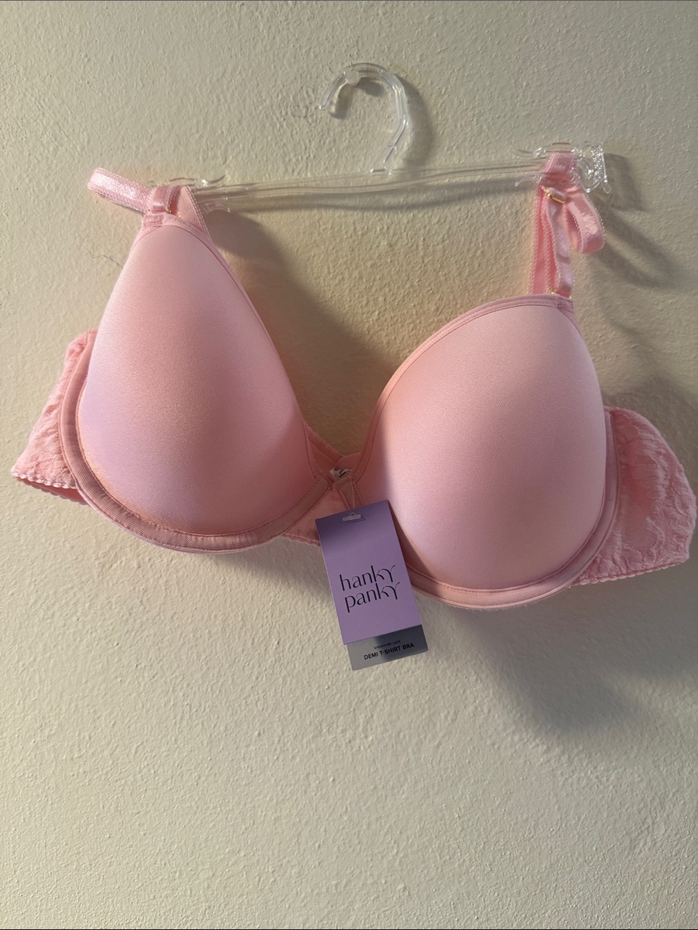 Hanky Panky Light Pink Padded Lace Underwire Bra